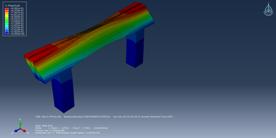 Deformation of the structure in the First frequency mode